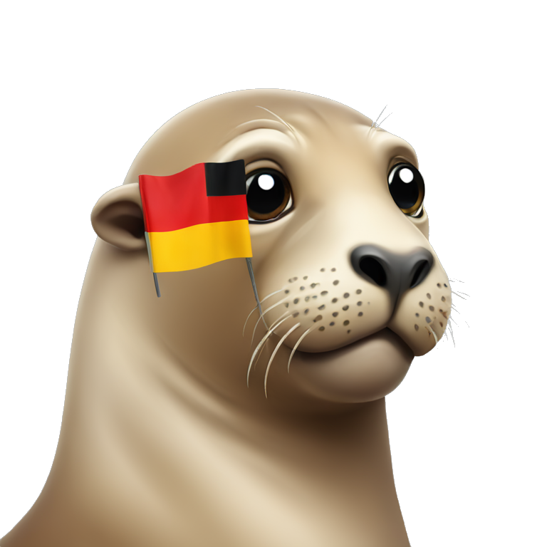 Sea lion with German flag  emoji
