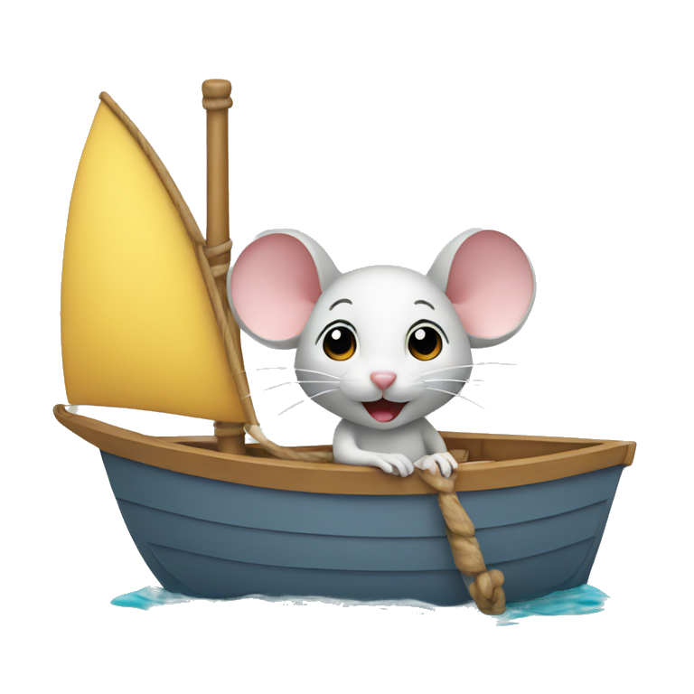a mouse on a boat emoji