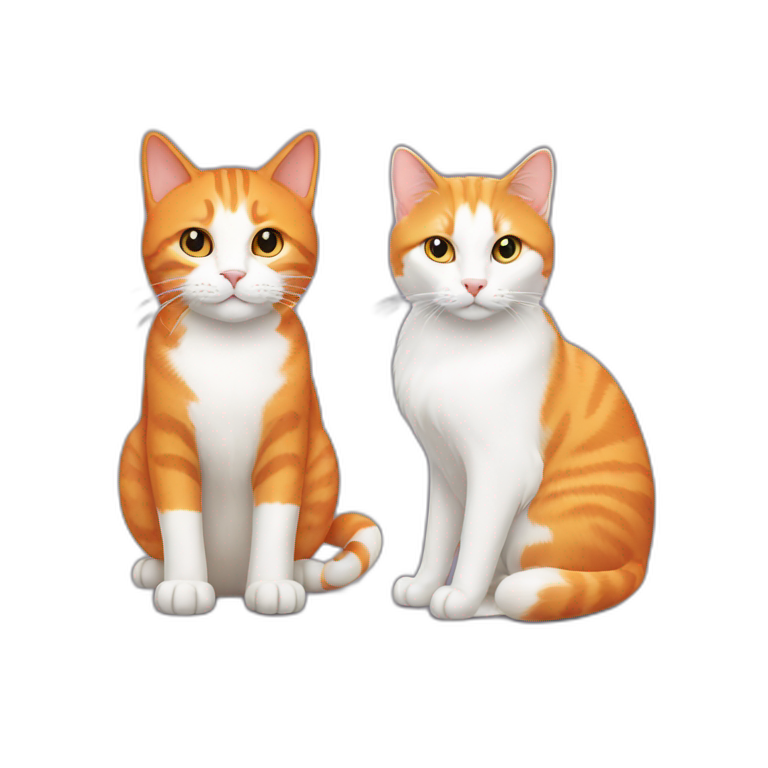 Orange cat and white cat emoji