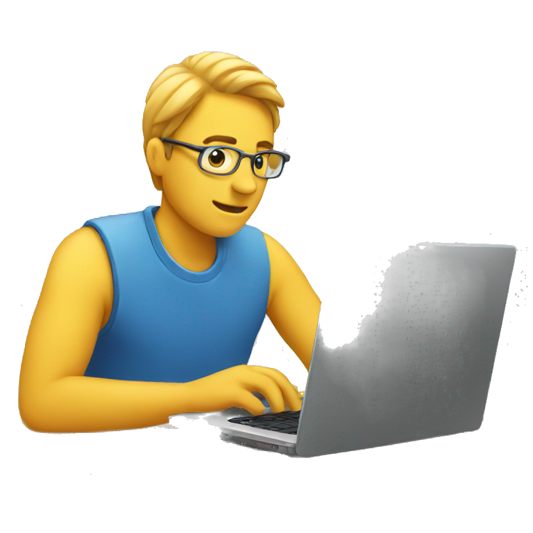 man editing on a laptop emoji