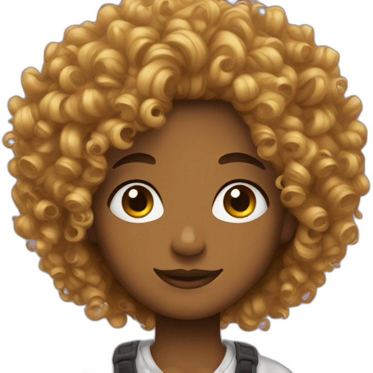 curly hair and piercings emoji