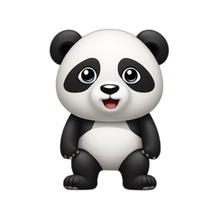 Panda tierno con consola sentado emoji