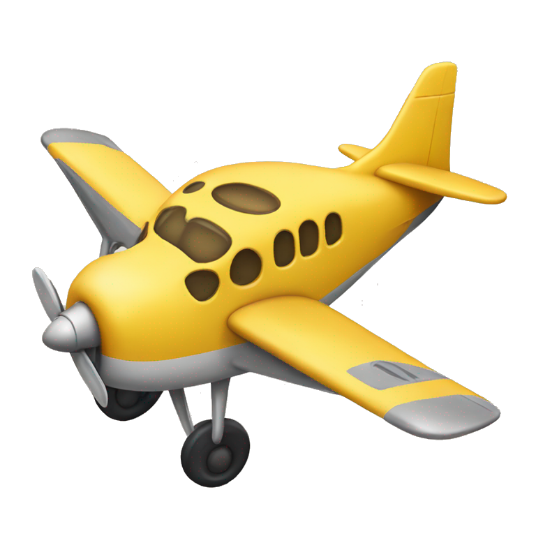 yellow plane with eyes and  smile emoji