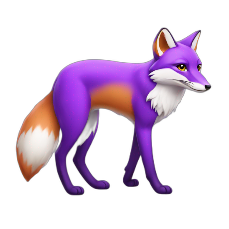 a purple fox walking emoji