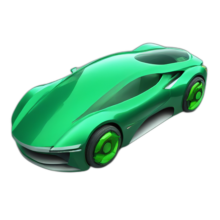 futuristic car green 3d emoji