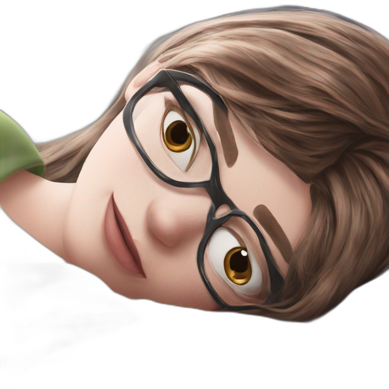 brown haired girl with glasses emoji