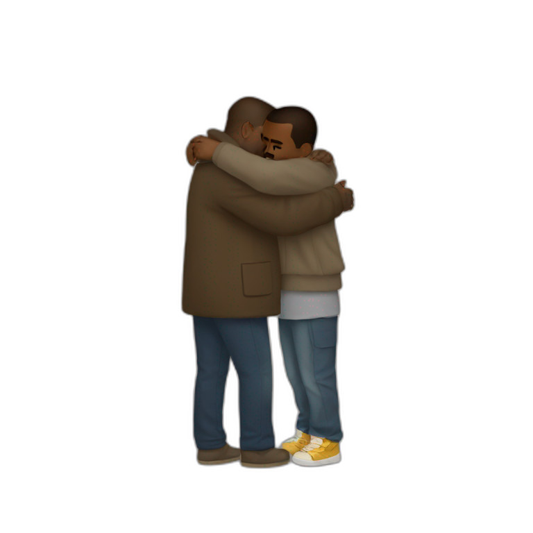 kanye west hugging kanye west emoji
