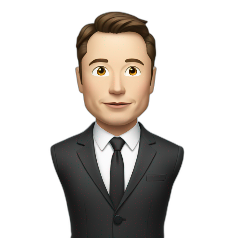 elon musk in a suit with pen emoji