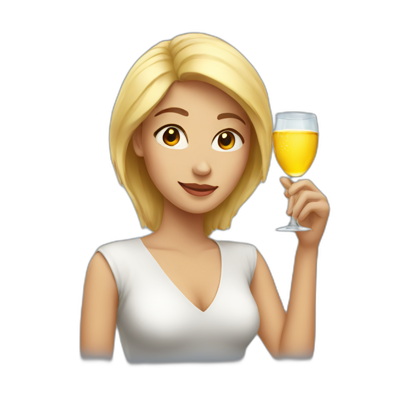 woman in love with a glass emoji