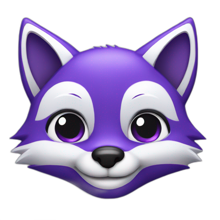 a purple fox smiling emoji