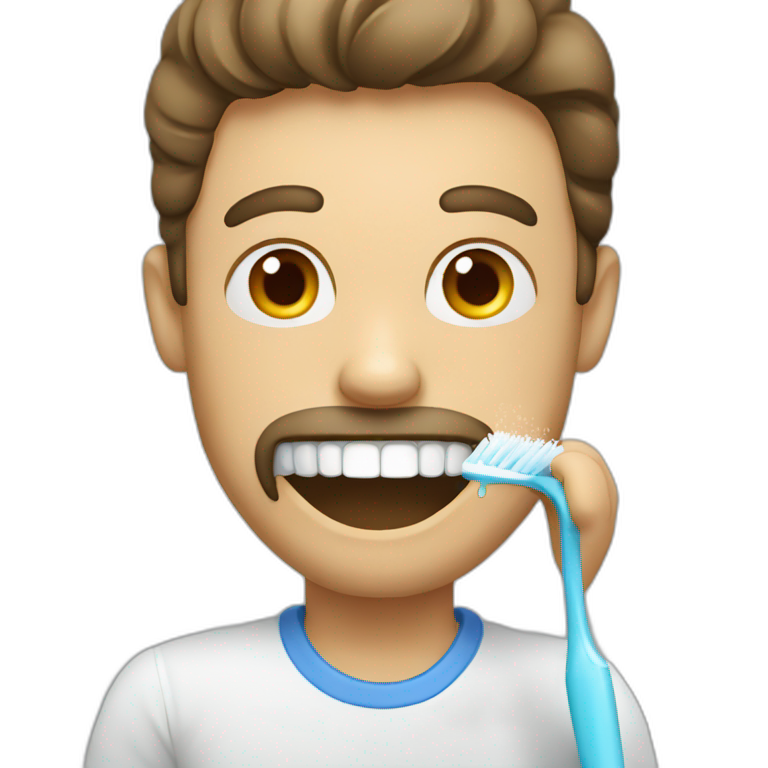 a man brushes his teeth emoji