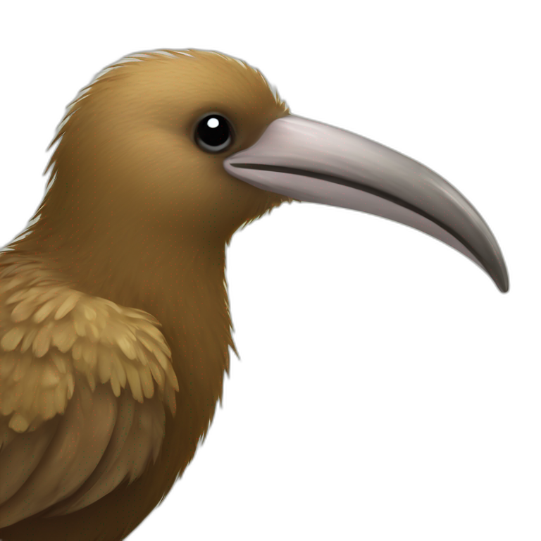kiwi bird, cute little brown bird with a very long thin beak emoji