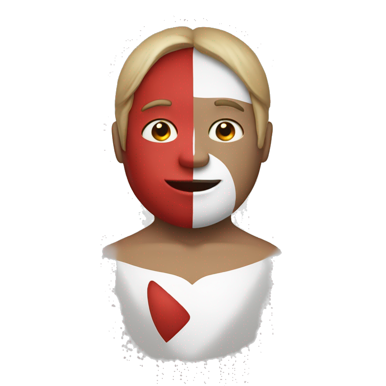Half red half white heart emoji