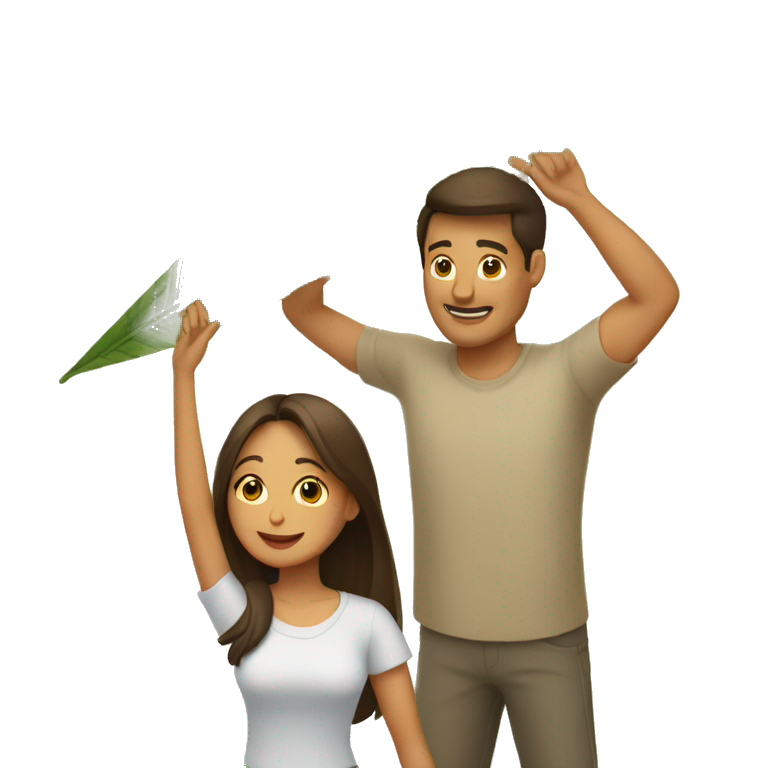 woman fanning a man above him with palm leaves emoji