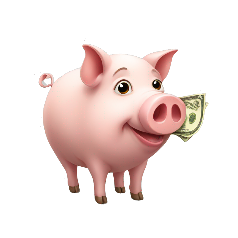 Pig with money emoji
