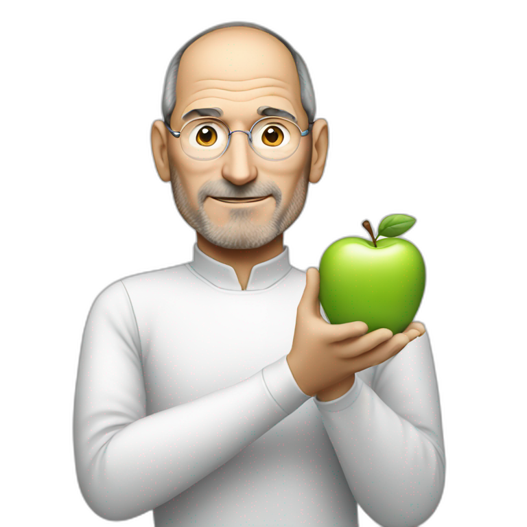 Steve jobs with apple emoji