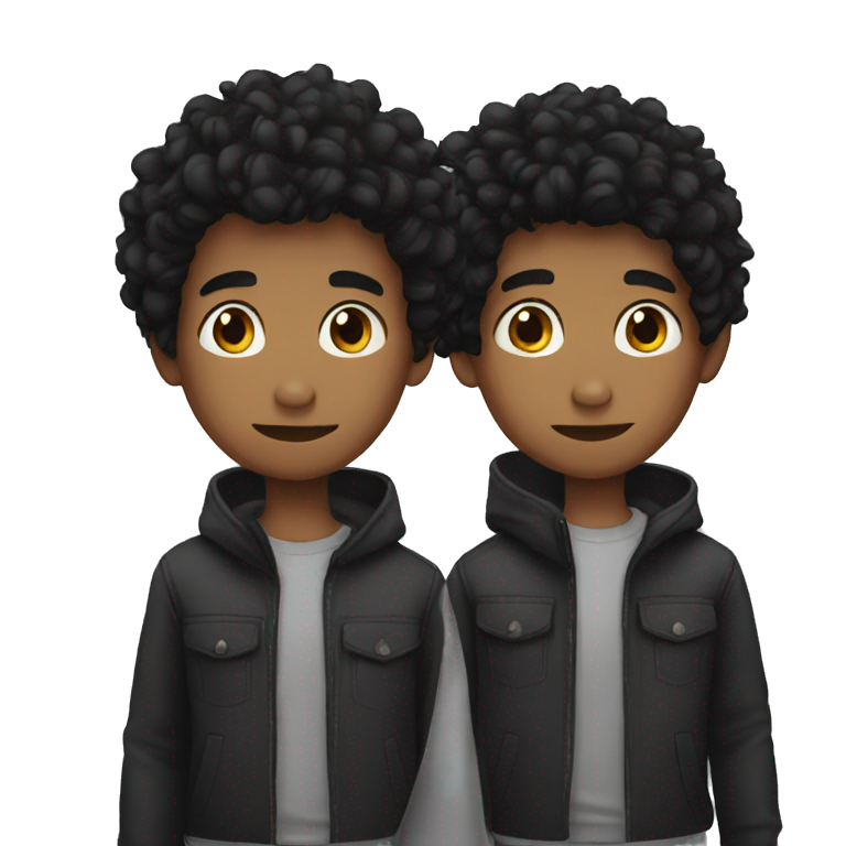 two black hair boys  emoji
