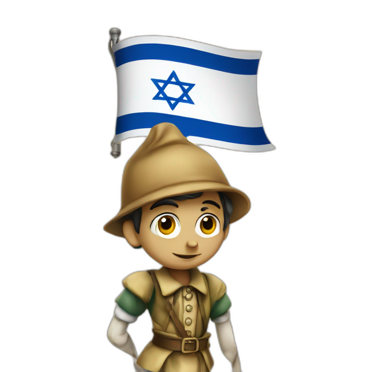 Pinocchio on israeli flag emoji