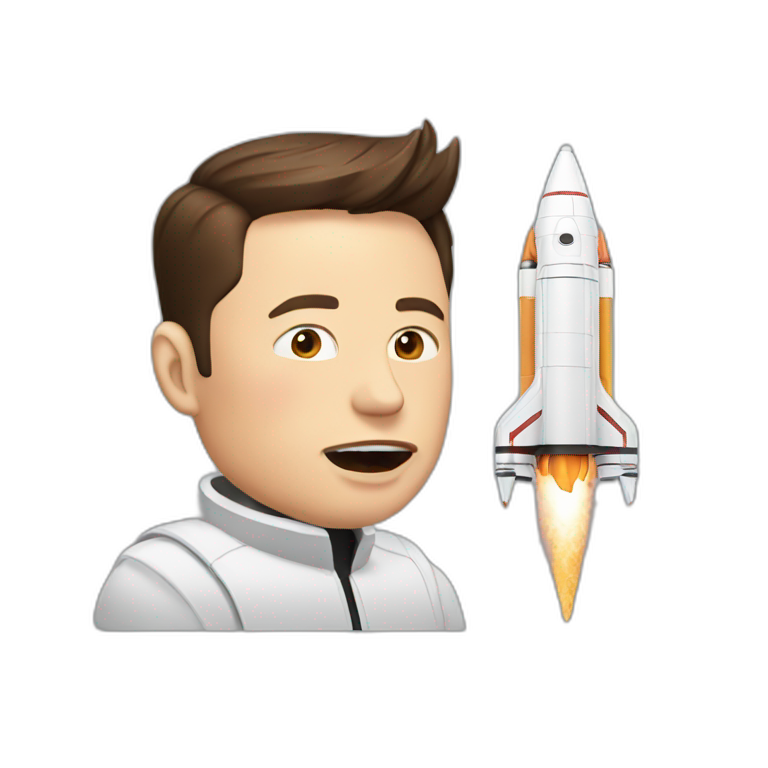 Elon Musk eat rocket emoji