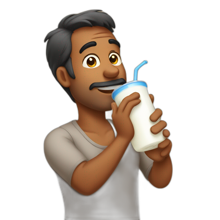 Indian dad drinking milk  emoji