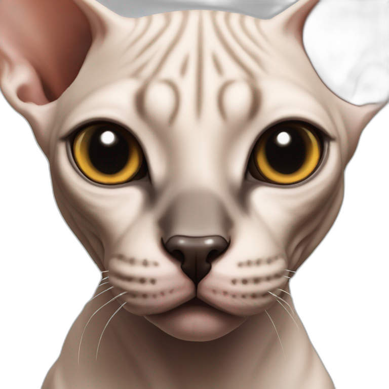 sphynx cat with black spot on his nose emoji