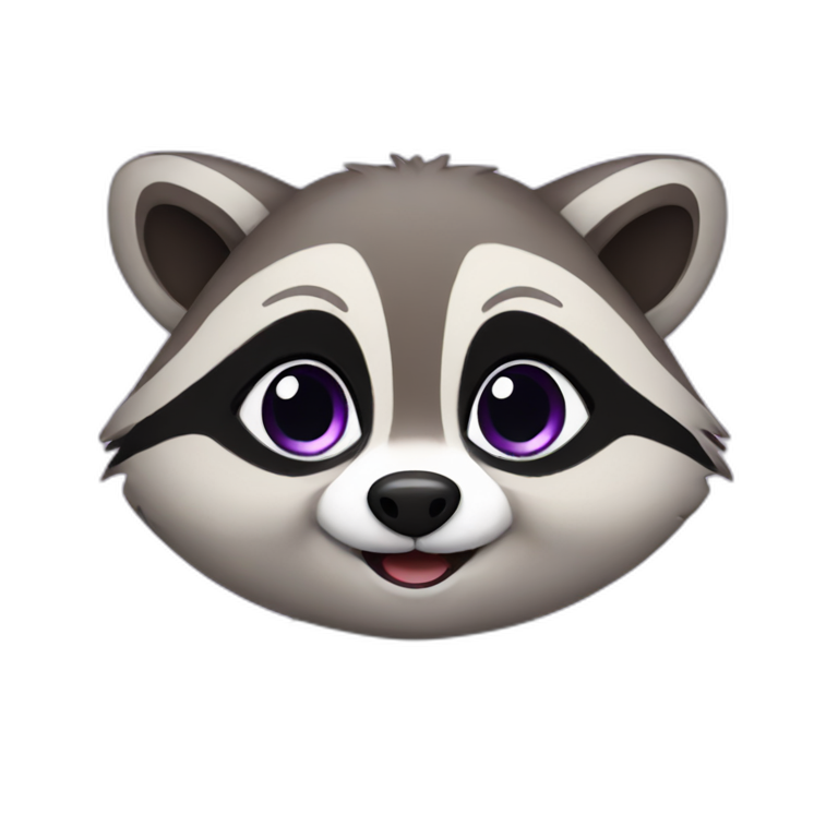 Cute violet raccoon LOL emoji