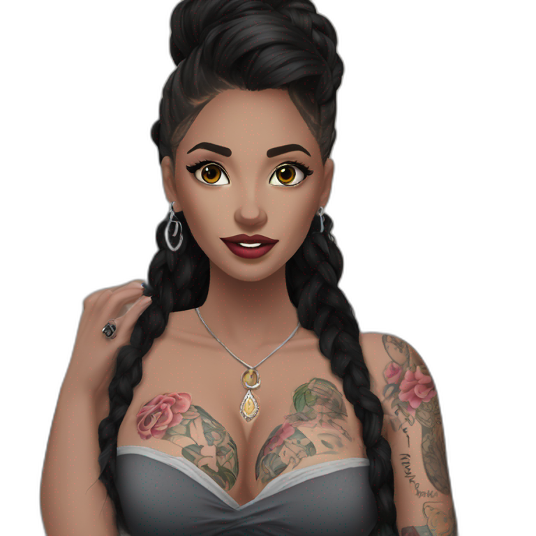 elegant black-haired woman with jewelry emoji
