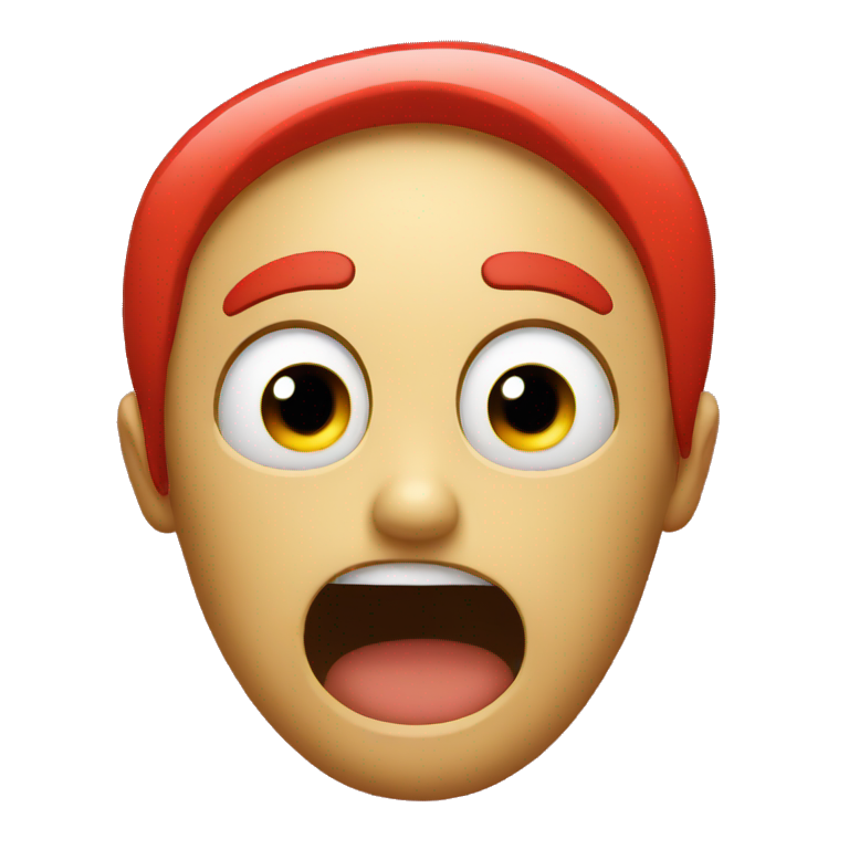 Red emoji crying and scream emoji