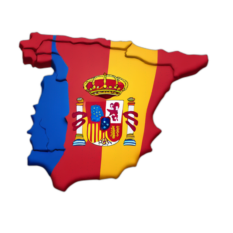 Spanish map with flag colors emoji