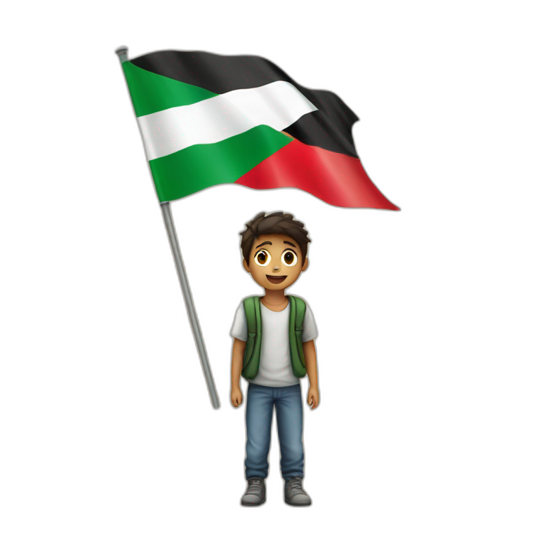 Palestine flag with a boy emoji