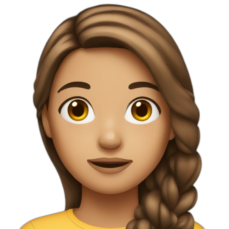 Girl with long brown hair emoji