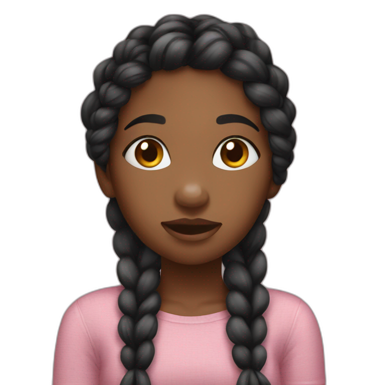 black braided girl sendind kisses emoji