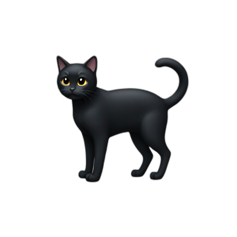black-cat-full-body-no-tail emoji