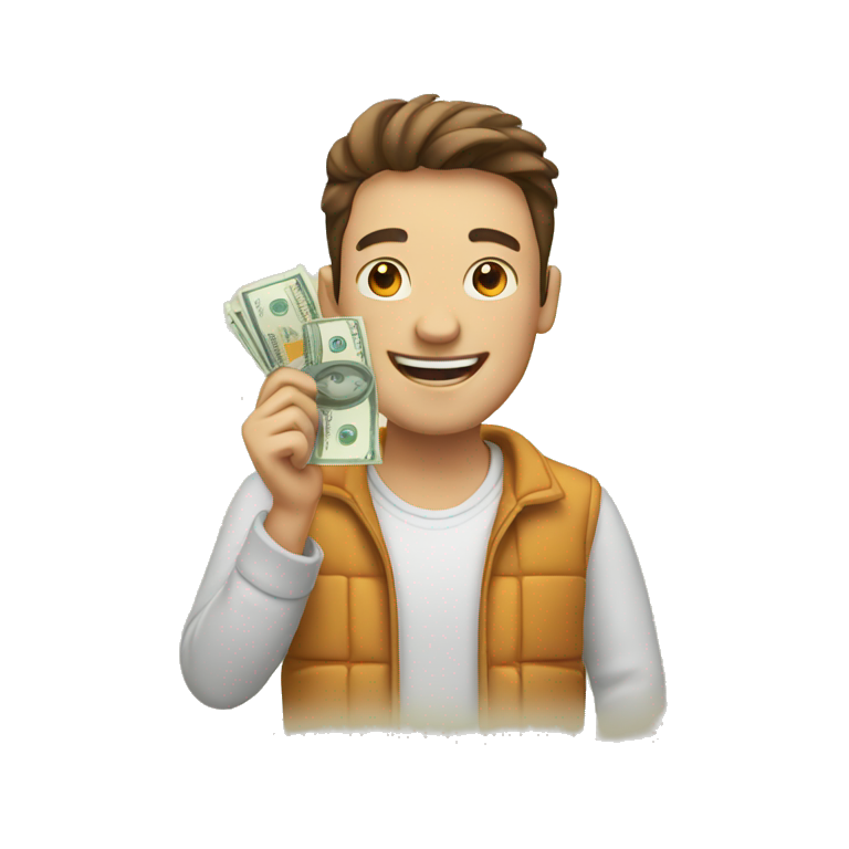 guy happy with money emoji