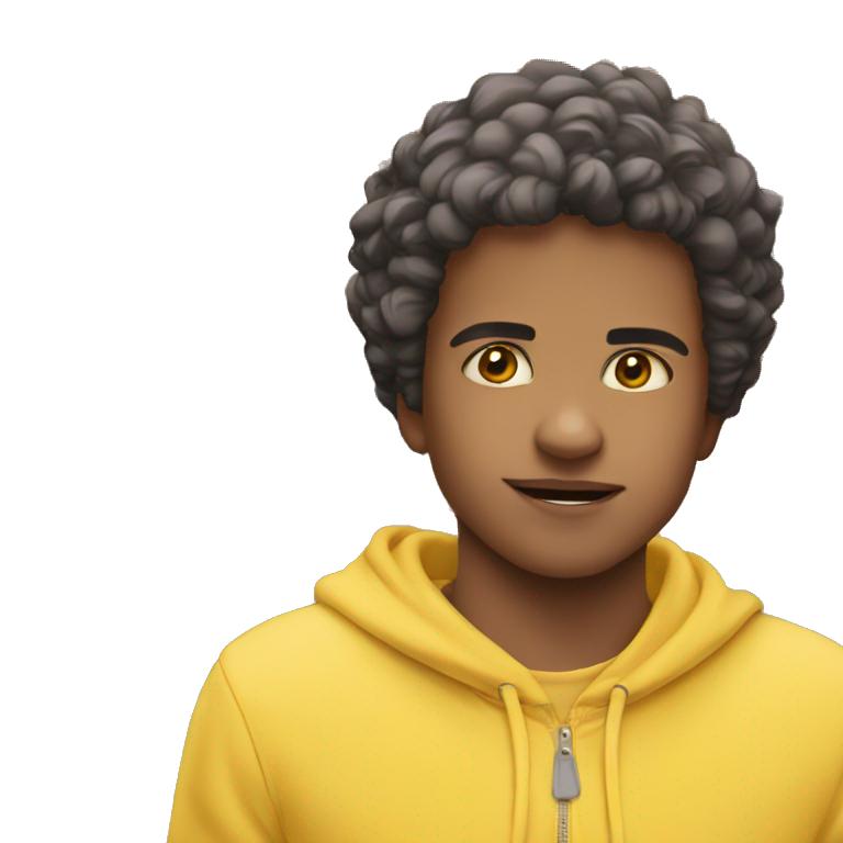 adorable boy in yellow hoodie emoji