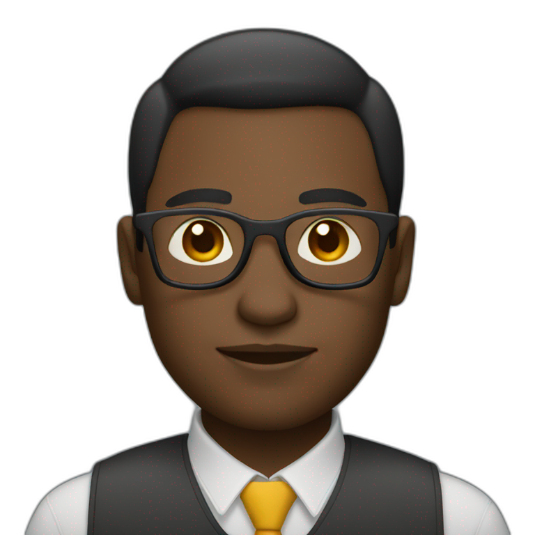 light black skin tone developer man with glasses emoji