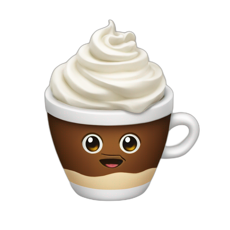 coffee with whipped cream emoji