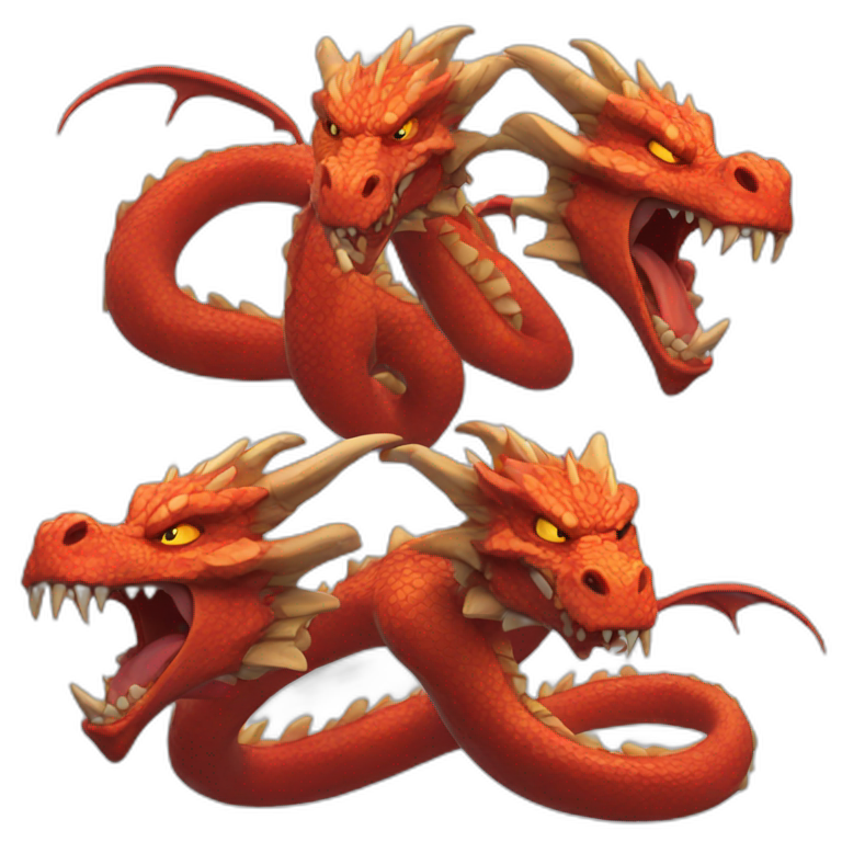 Three headed dragon angry emoji