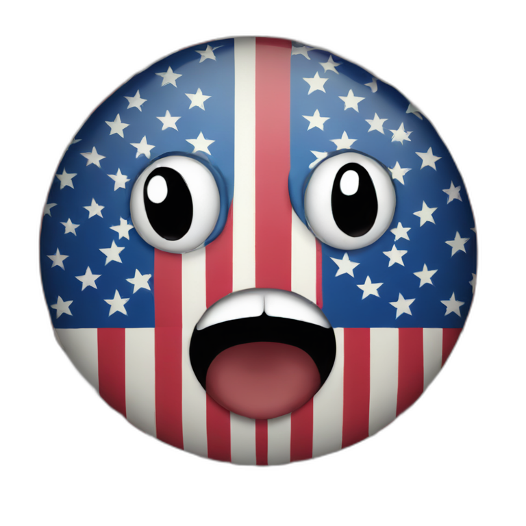 American flag shocked emoji