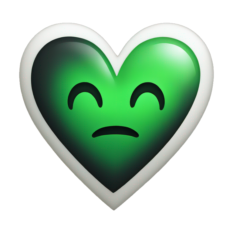 Half black and Green heart emoji