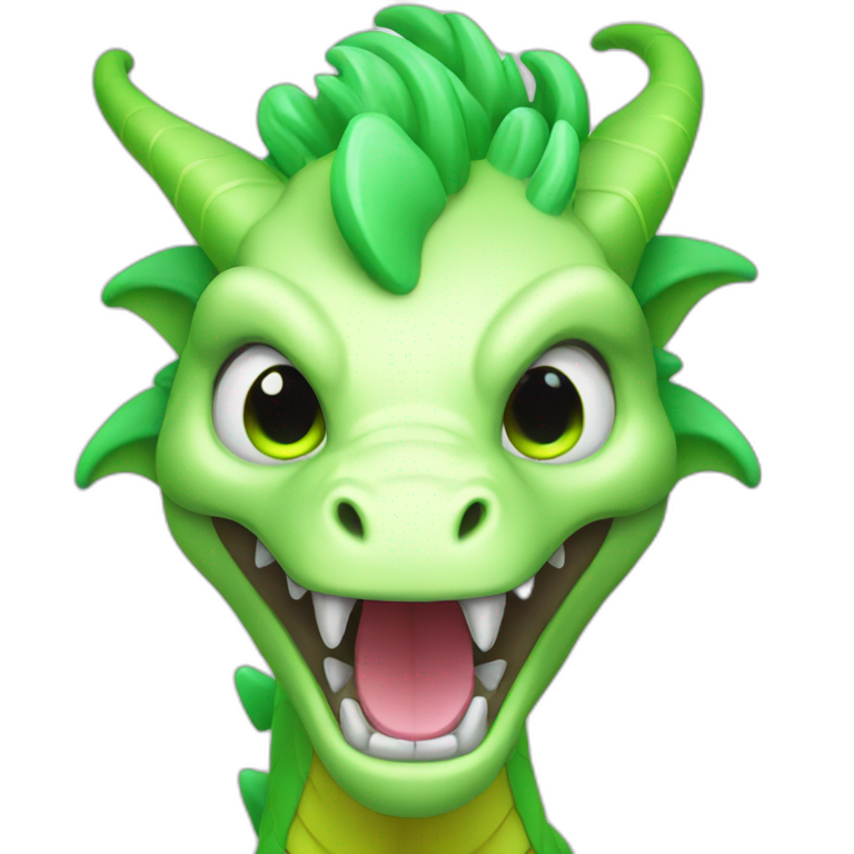 Neon green dragon  emoji