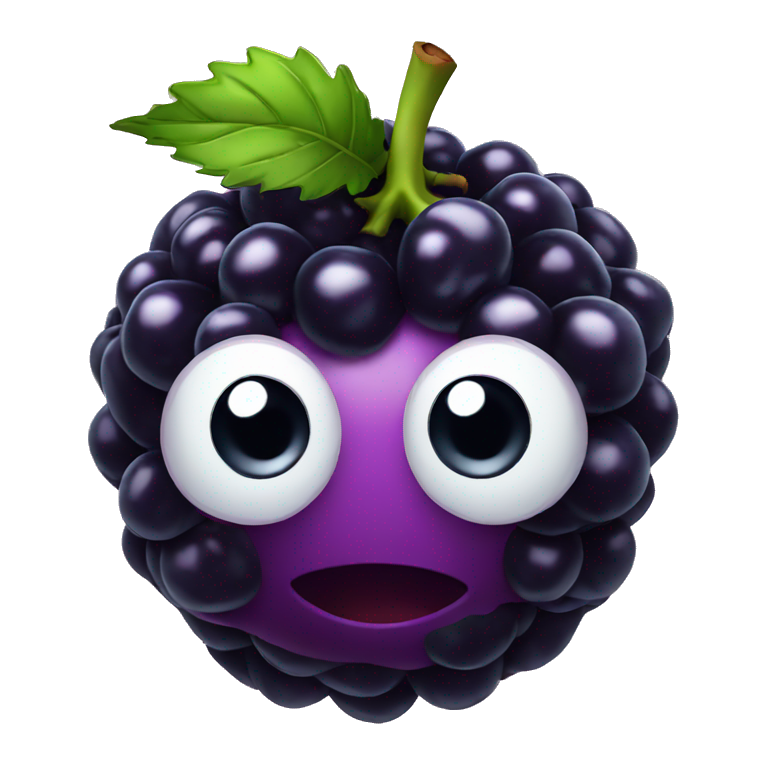 blackberry fruit with surprise face emoji