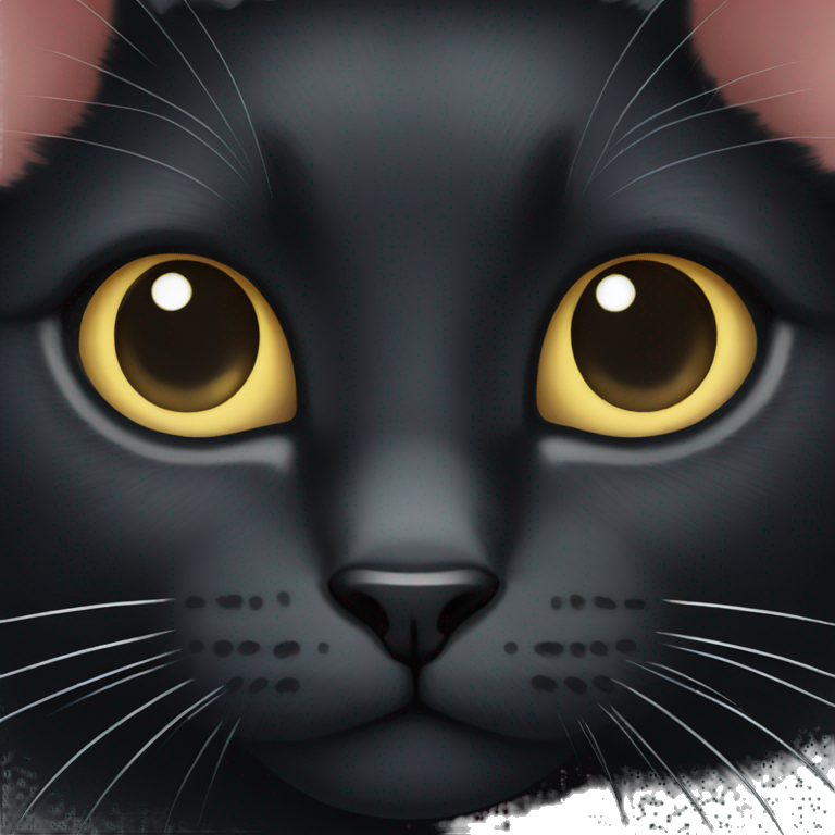 black cat with white spot emoji