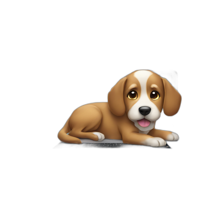 dog coding on a macbook emoji