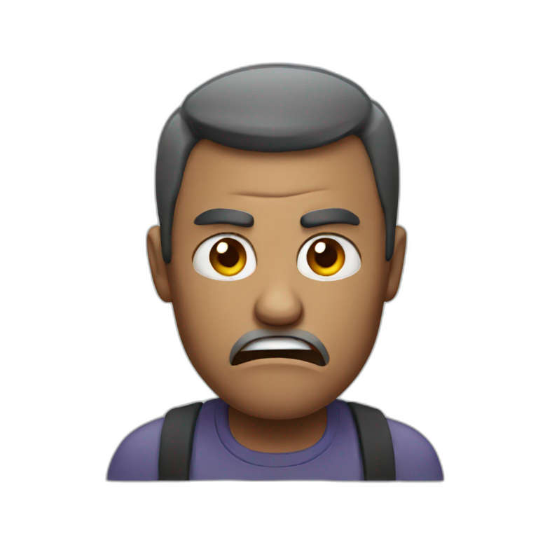 angry man with iphone emoji