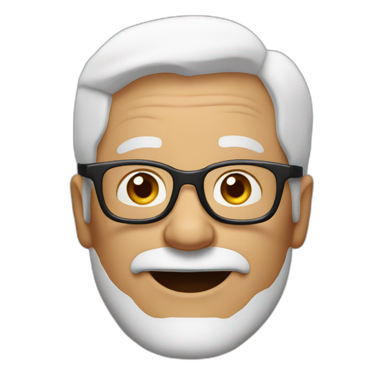 grandpa white glasses 50 years old emoji