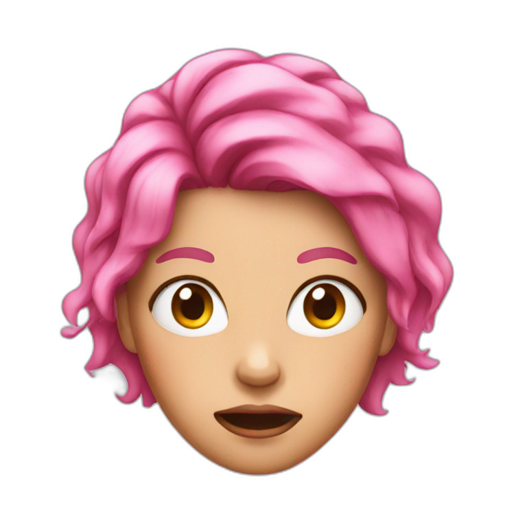 girl pink hair rage emoji