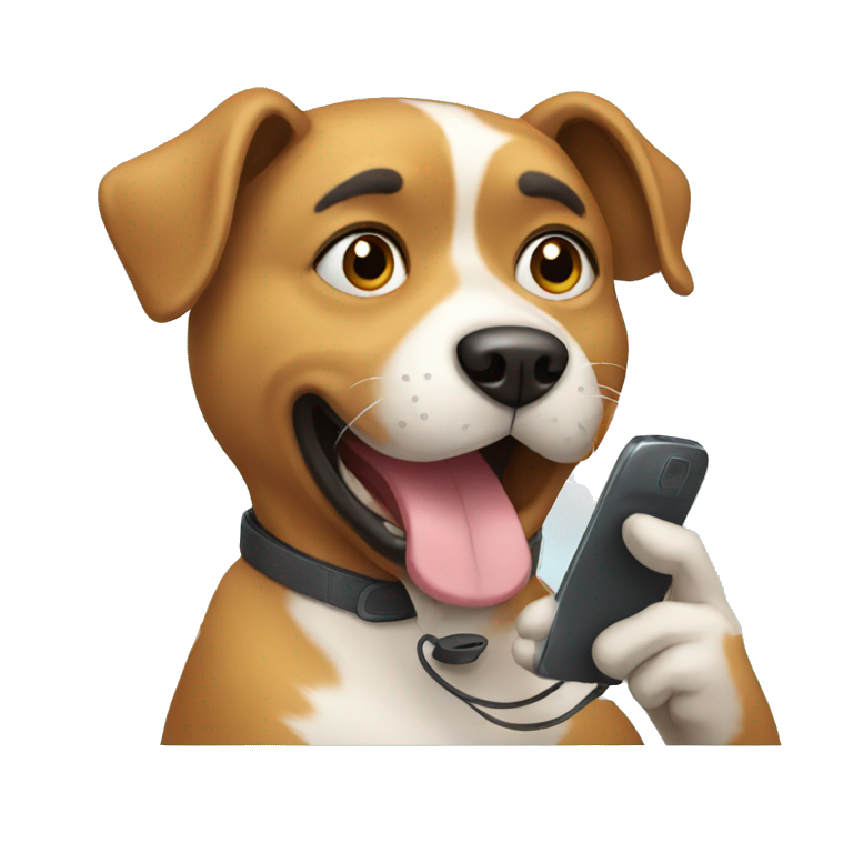 Dog using a phone  emoji