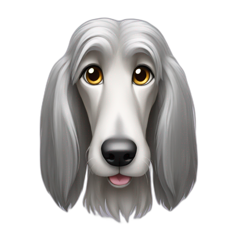 silver afghan hound emoji