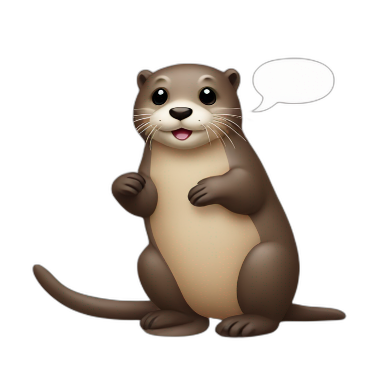 Otter with a speech bubble emoji